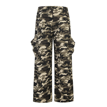 Pantalones deportivos holgados de camuflaje para mujer