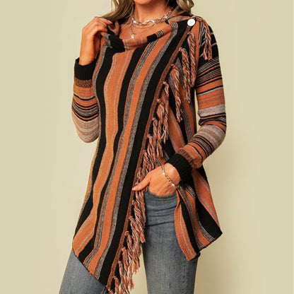 Pullover Mittellang Modisch Quaste Damen