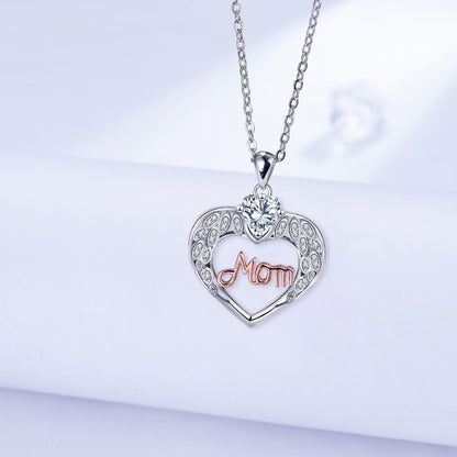 Elegante collar de mamá grueso con forma de corazón para mujer