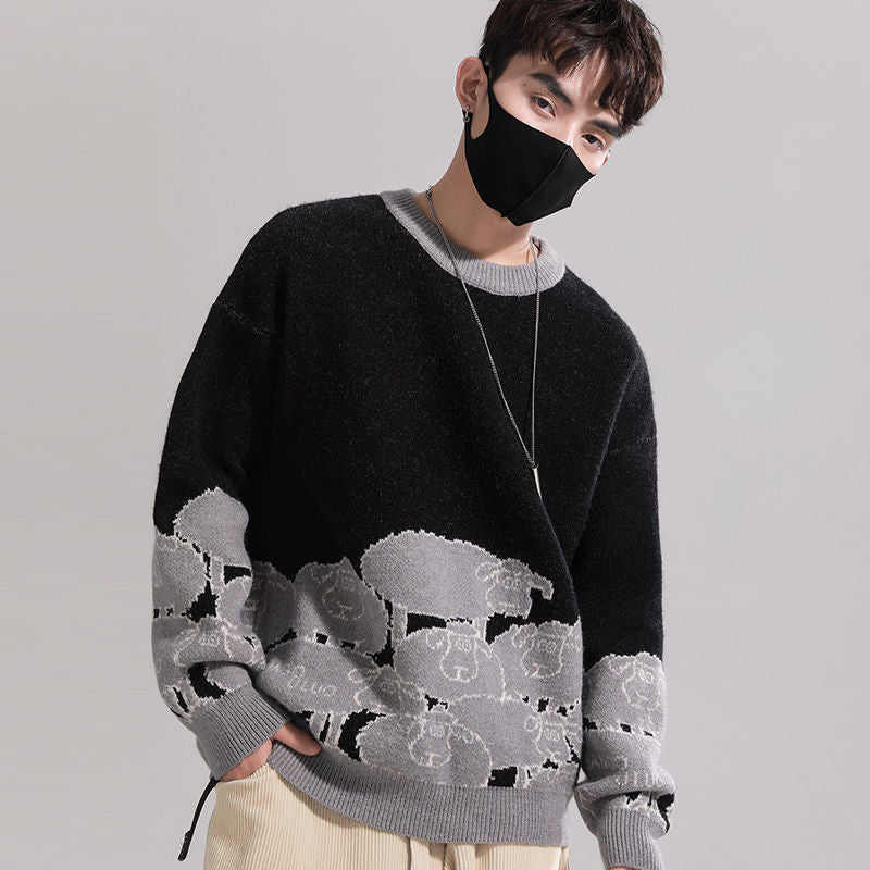 Street Men's  All-match Japanese Retro Sweater