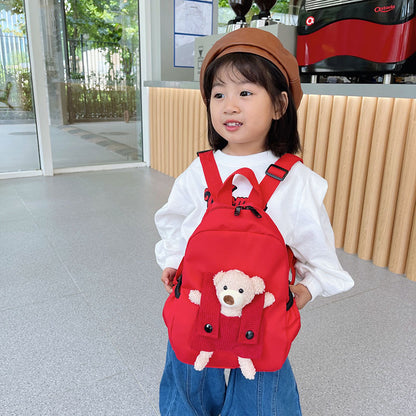 Mochila escolar de dibujos animados con un osito lindo para jardín de infantes