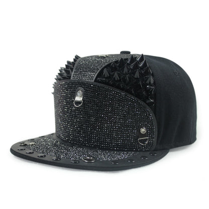 Punk Diamond Armor Tip Rivet Hip Hop Flachkrempe Hut