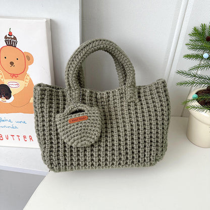 Lindo bolso de lana tejido a mano