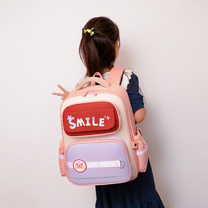 Mochila escolar infantil de estilo británico con letras de dibujos animados