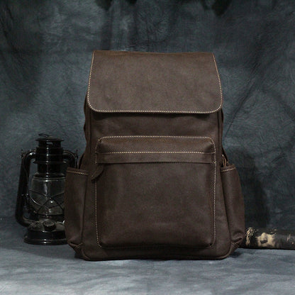 Mochila coreana de cuero de caballo