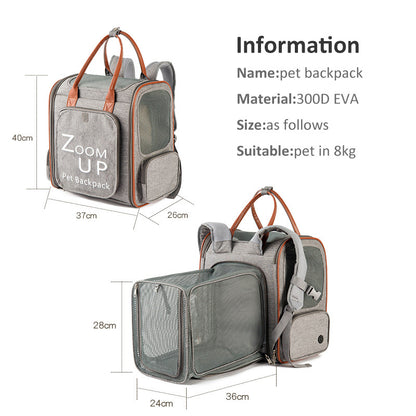 Bolsa expandible para mascotas de gran capacidad de tela Oxford y PU