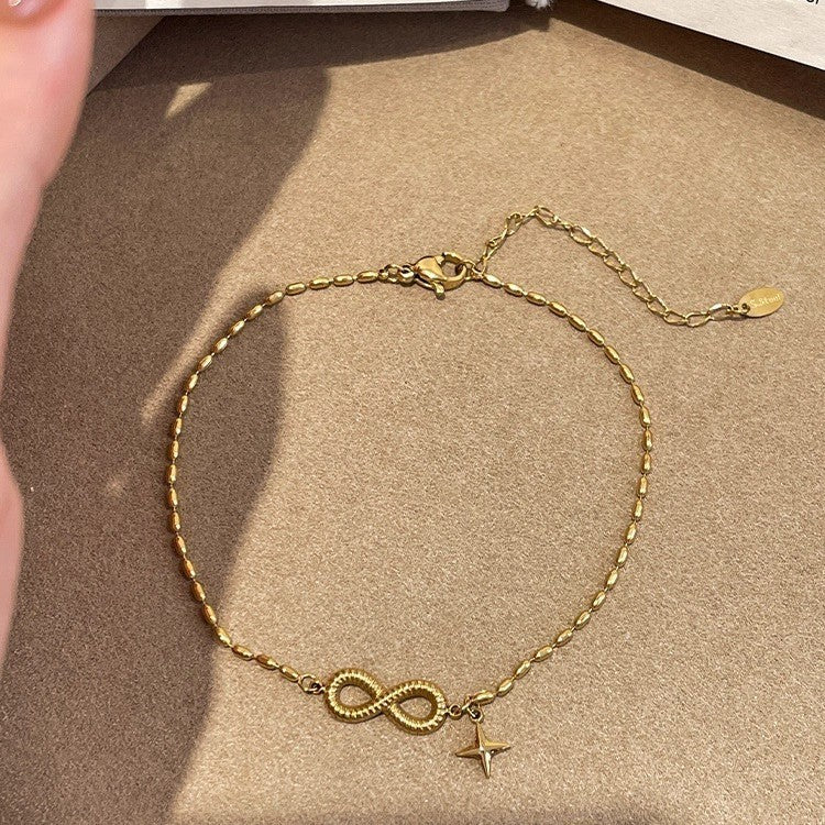 Asterism Titanium Steel Anklet Female Gold