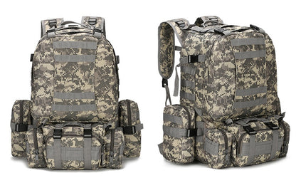 Mochila de viaje para montañismo al aire libre de camuflaje de 50 l