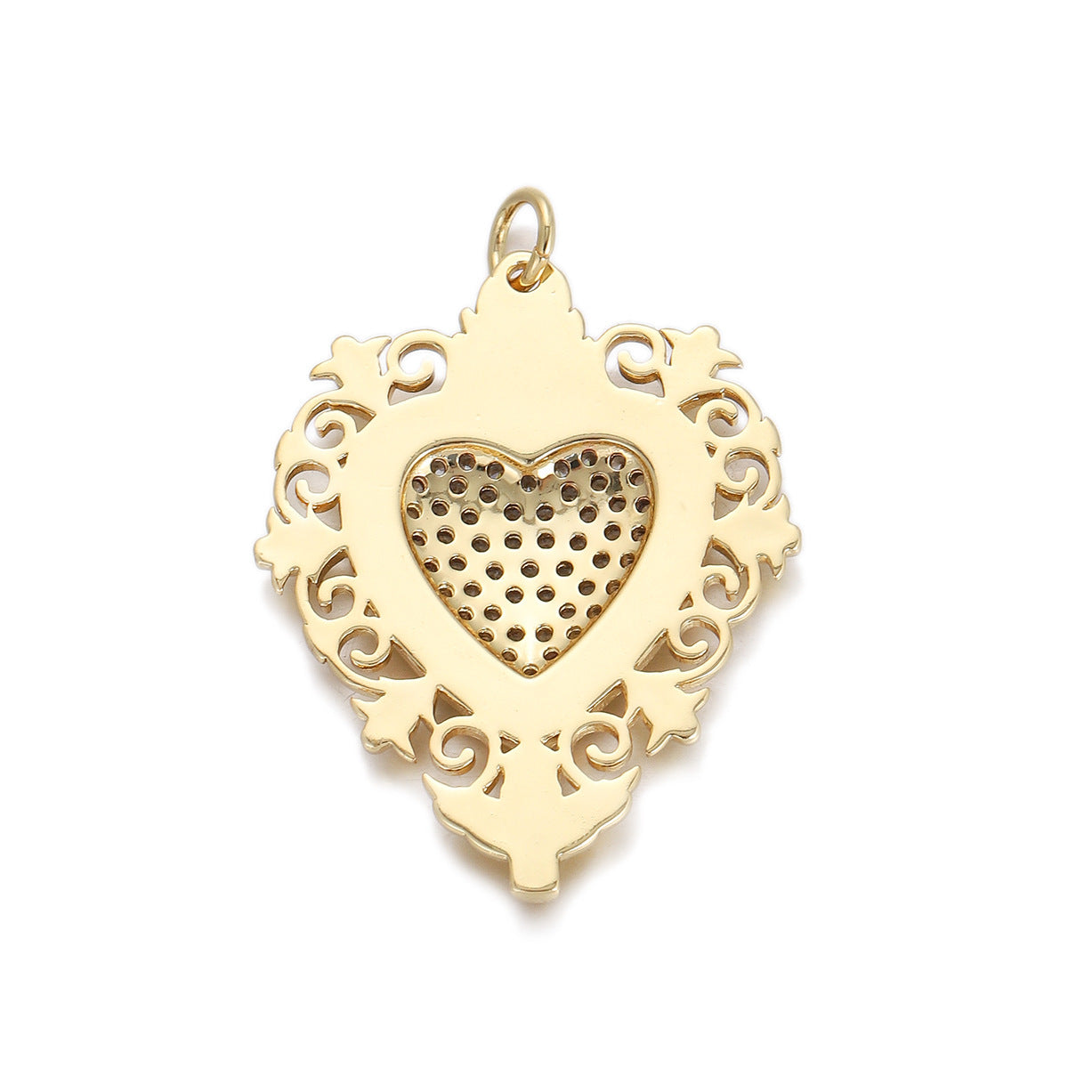 Oil Dripping Red Love Pendant Micro Inlaid Zircon Accessories