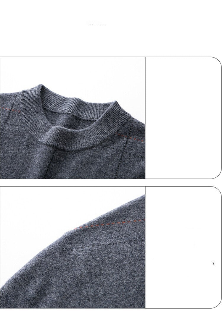 Abrigo de lana pura con cuello semi-alto acolchado para hombre