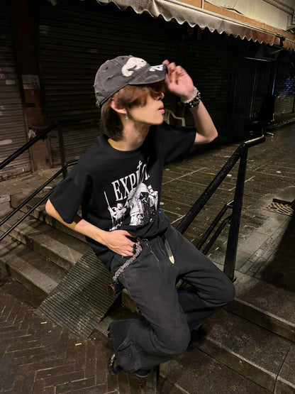 Gorra de béisbol vieja, lavada y cortada, con circunferencia de cabeza grande, desgastada