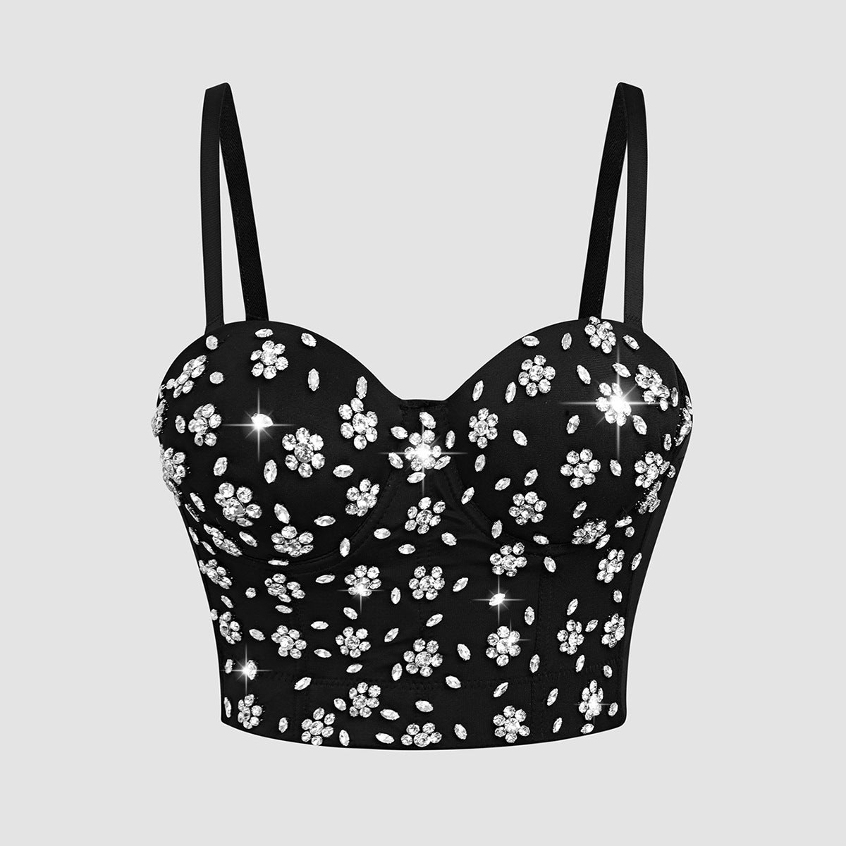 Worn Outside Dress Camisole Beaded and Sequined Fitted Sexy Push-Up Bralette