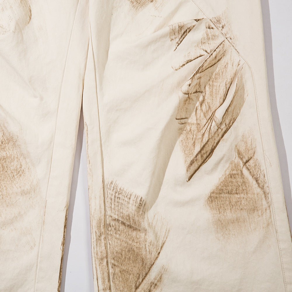 Dirty Painting Loose Casual Long Pants Men - BAGMODA