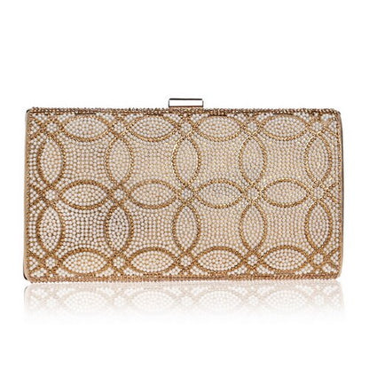 Diamonds Metal Rhinestones Beading Clutch - BAGMODA