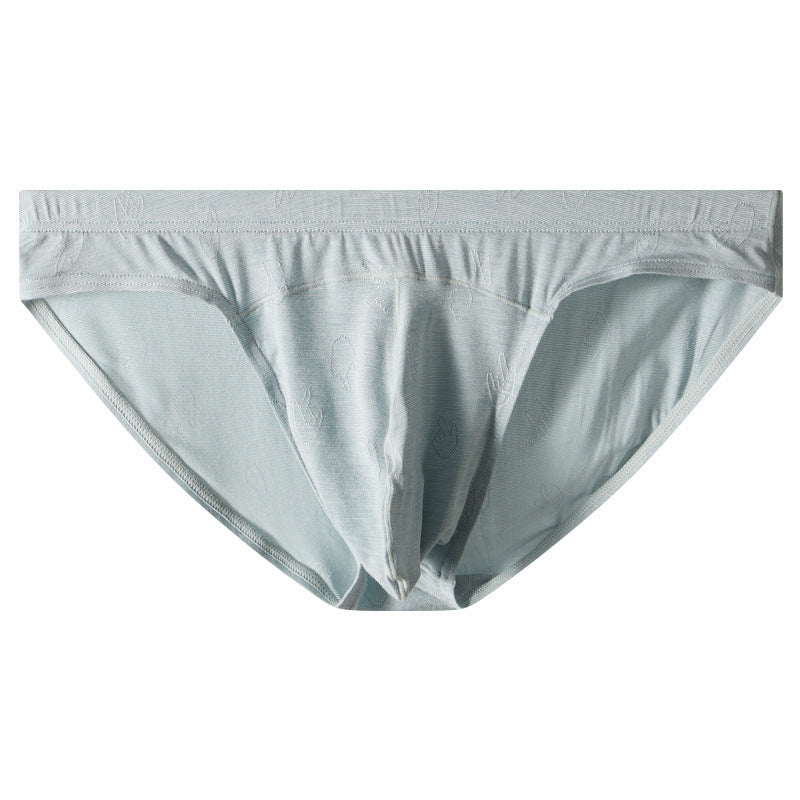 Briefs Modal Low Waist Jacquard Ice Silk Underwear