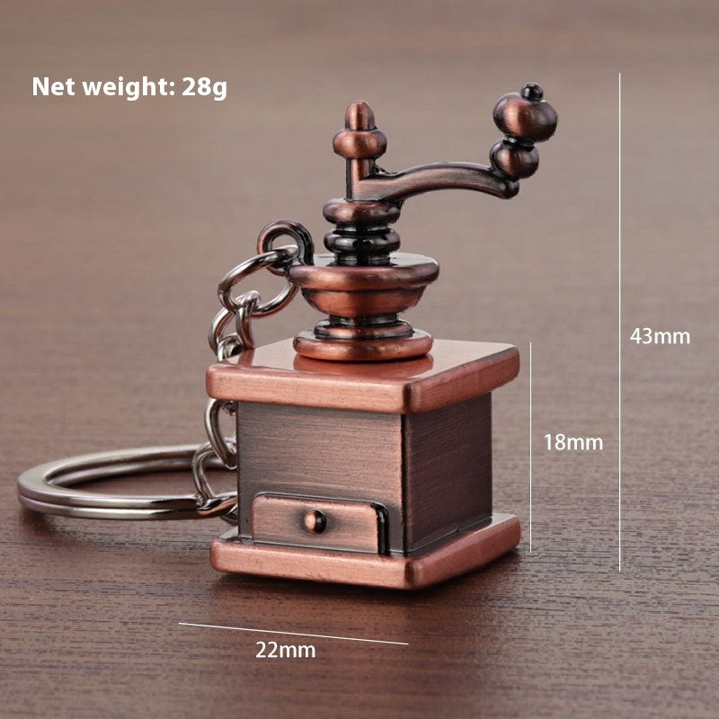 3D Coffee Keychain Metal Car Key Pendant