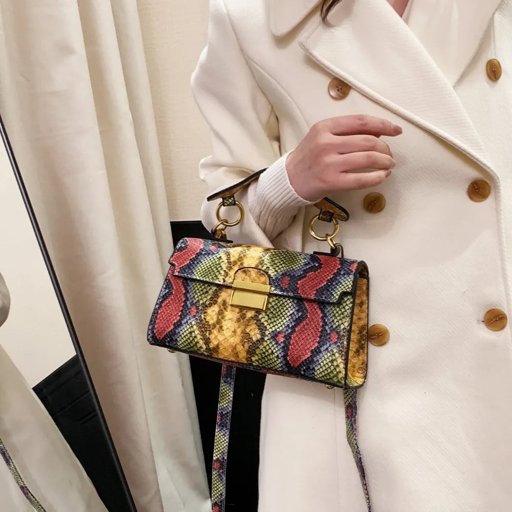 Vivid Charm Snakeskin Bag