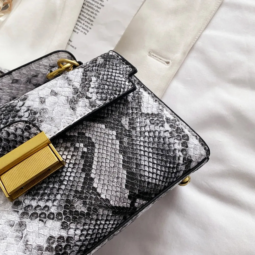 Vivid Charm Snakeskin Bag
