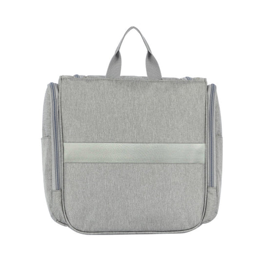 Women's travel toiletry bag with makeup mirror