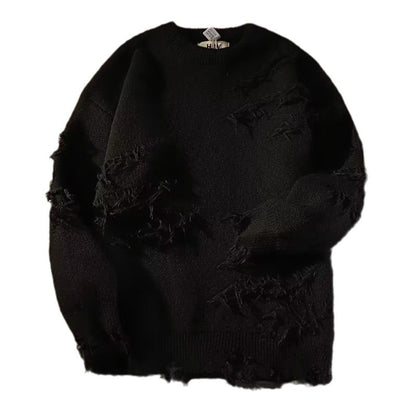 High Street Ripped Sweater Damen Herbst und Winter Idle Style Strickwaren