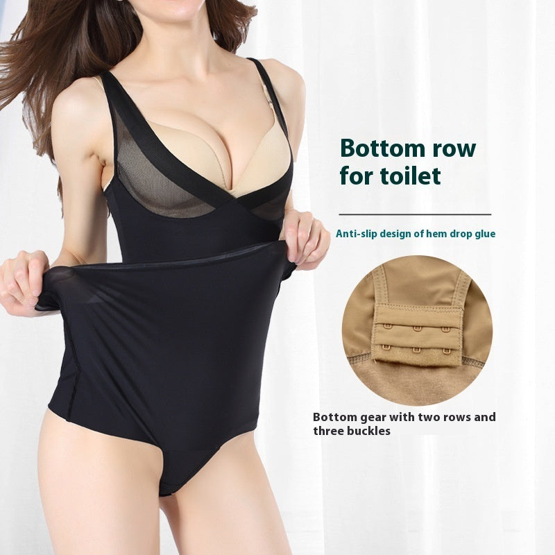 Faja moldeadora de una pieza minimalista para mujer con fruncido y accesorios para el pecho