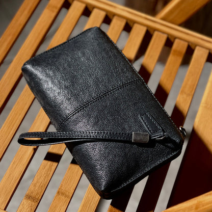 Bolso retro de piel de esqueleto con color frotado a mano