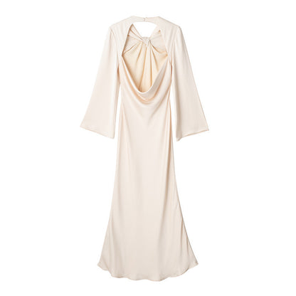 Rückenfreie Satin-Kleider im europäischen und amerikanischen Stil für Damen