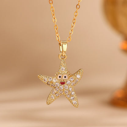 Accesorios para collar de estrellas de mar de la serie Ocean Design Sense para mujer