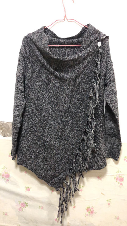 Pullover Mittellang Modisch Quaste Damen
