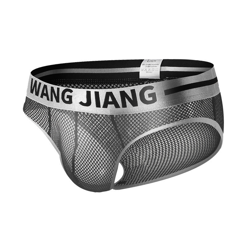 Men's Underwear Triangle Summer Mesh Low Waist Solid Color Breathable