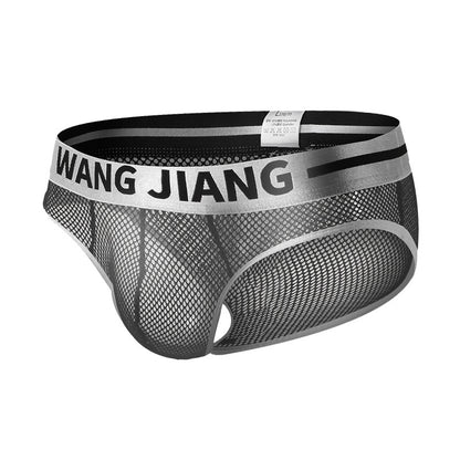 Men's Underwear Triangle Summer Mesh Low Waist Solid Color Breathable