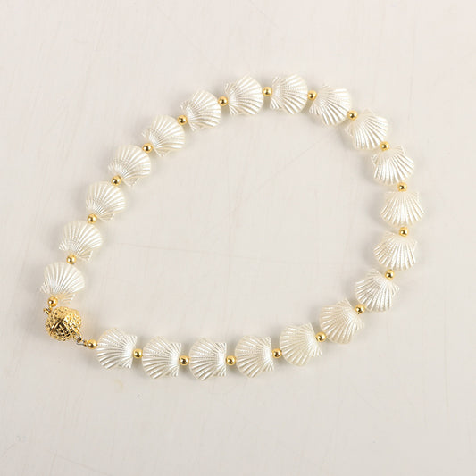 Gold And Silver Pearl Chain Magnetic Snap Bracelet Magnetic Snap