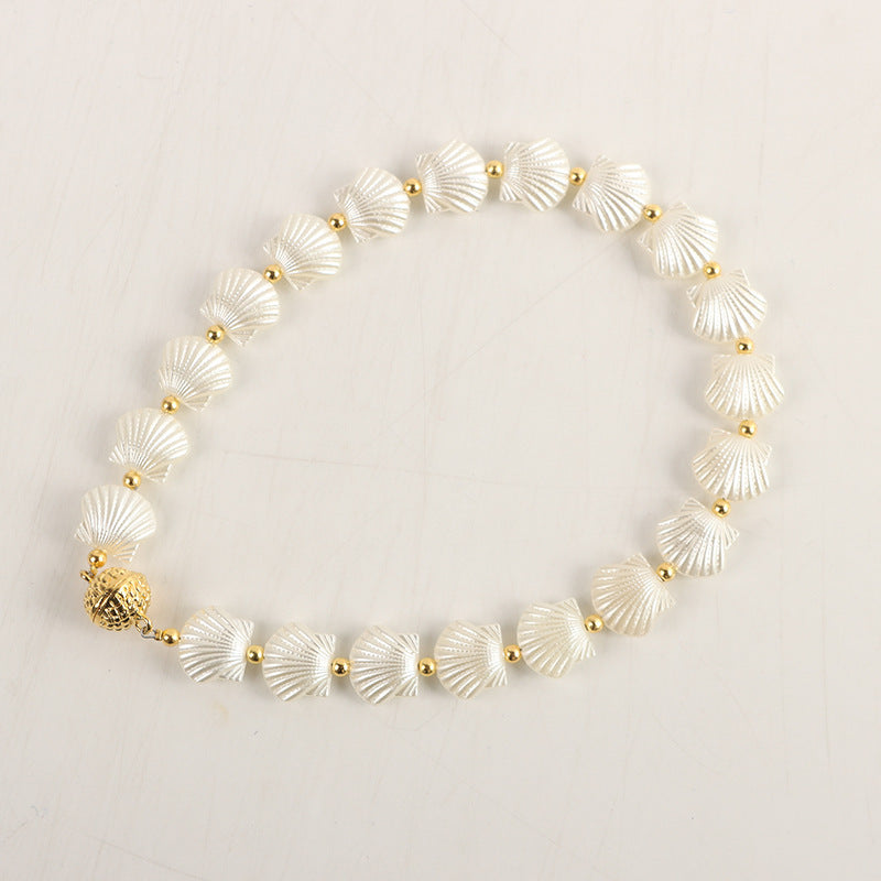 Gold And Silver Pearl Chain Magnetic Snap Bracelet Magnetic Snap