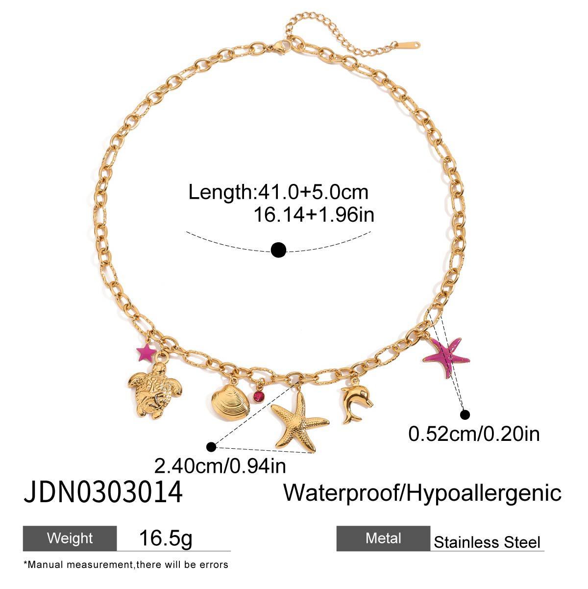 Dolphin Shell Turtle Dripping Five-pointed Star Necklace