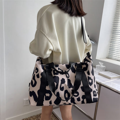 Bolso de viaje para mujer, con estampado de vaca, para fitness, deportes y hombro.