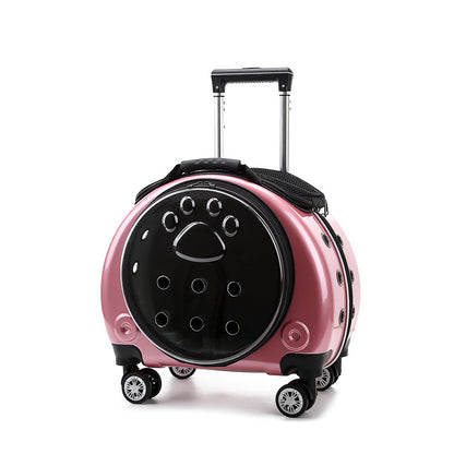 Kleine Haustier-Trolley-Tasche, tragbare Hunde-Wickeltasche, transparente Schultern, Katzentasche, Raumkapsel