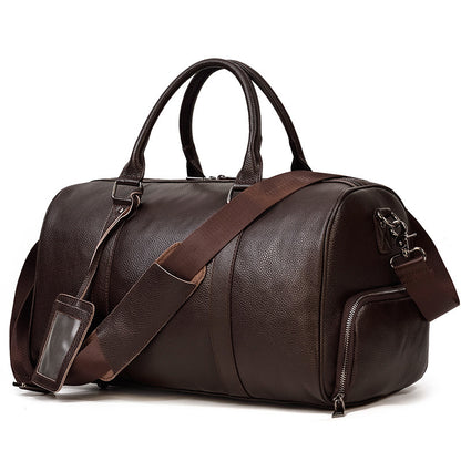 Bolsa de viaje de cuero auténtico para hombre