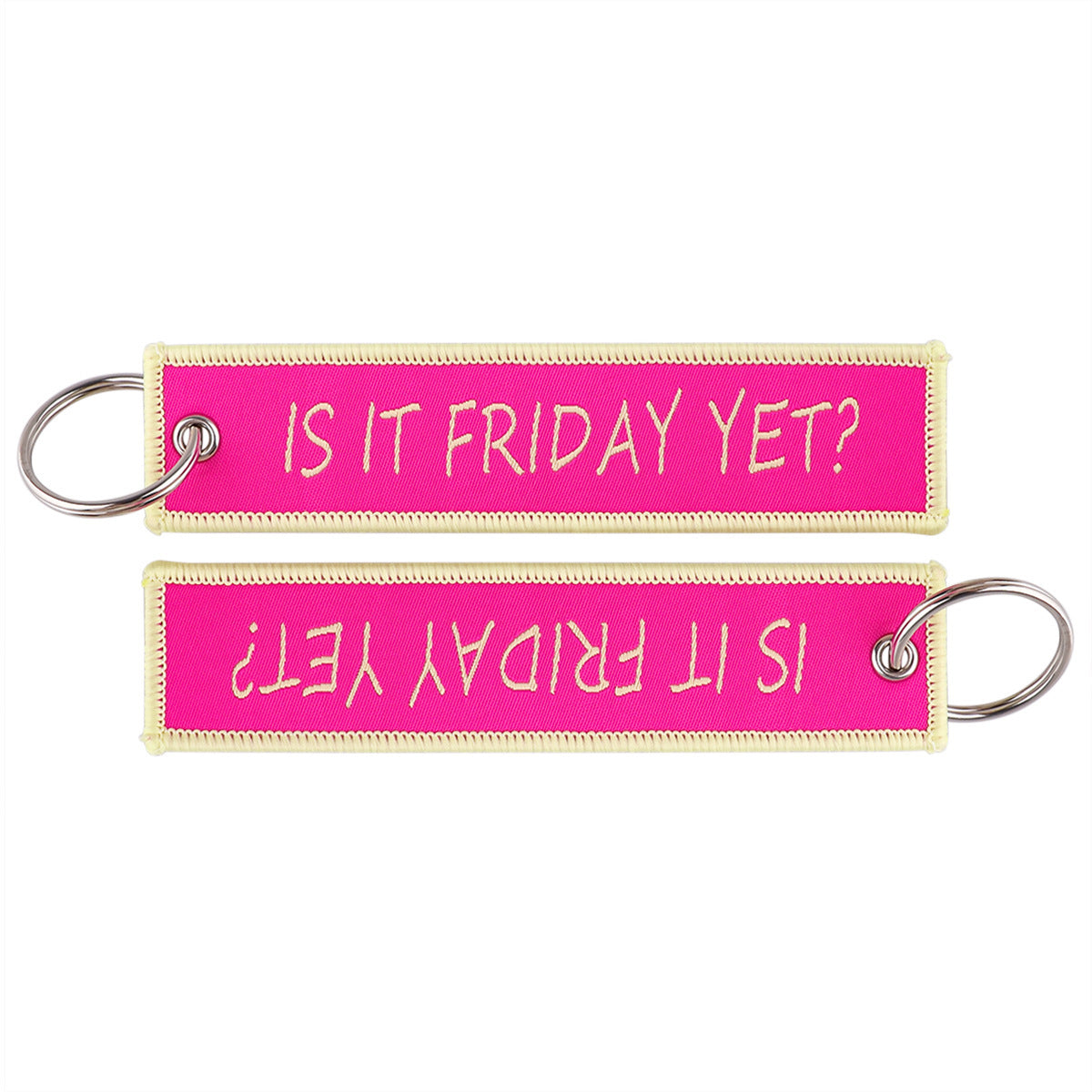 Simple Quotation Weaving Mark Fabric Keychain Accessories