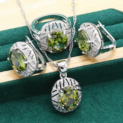 Anti-Allergie Zirkon Halskette Ohrring Ring Ornament Anzug