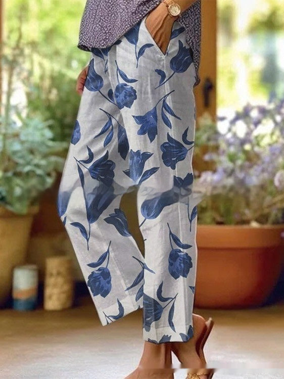 3D Digital Printing High Waist Drawstring Baggy Pants Women