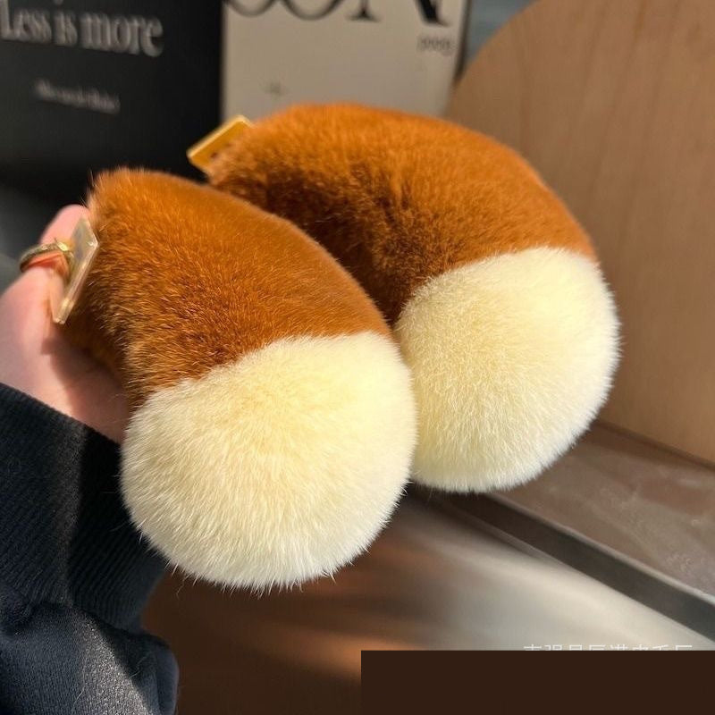 Rabbit Fur Squirrel Tail Car Key Ring Pendant Plush Doll