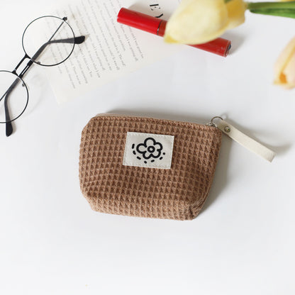 Bonita y sencilla bolsa de almacenamiento con forma de gofre para mujer