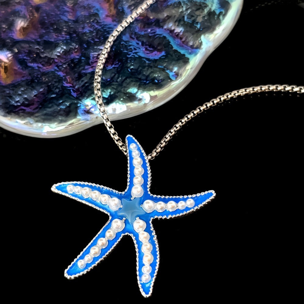 Metal Luminous Starfish Necklace Ocean Elf Beach Party