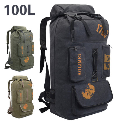 Mochila de lona de viaje de gran capacidad de 100 l