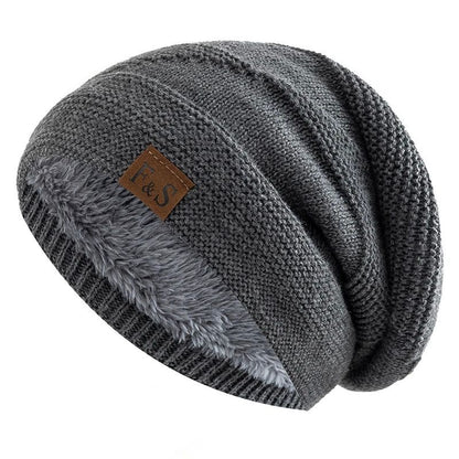 Fleecegefütterter Pullover Warm halten Strickstoff Etikett Wollmütze