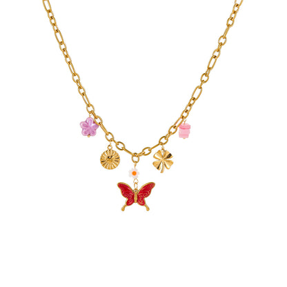 Collar de acero inoxidable con colgante estilo océano para mujer