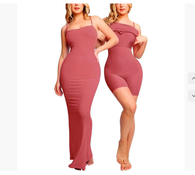 Vestido moldeador para mujer, mono, corsé de realce de abdomen, entrepierna abierta, liguero, falda larga ajustada, almohadilla para el pecho, body, vestido