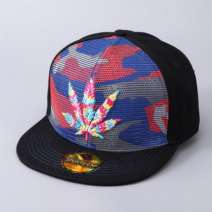 Gorra de béisbol con visera plana, transpirable y con camuflaje, estilo hip hop, para actividades al aire libre y ocio.