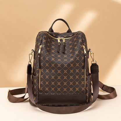 Mochila de viaje antirrobo retro estampada