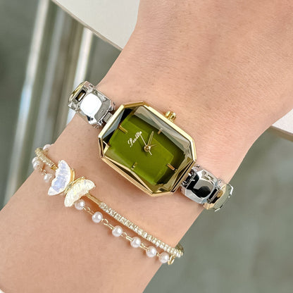 Armbanduhr Cut Square Damen Kleine Quadratische Uhr